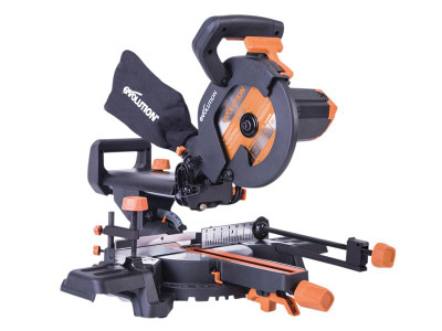 Evolution R210SMS+ Pro Multi-Material Sliding Mitre Saw 210mm 1500W 110V - The Evolution R210SMS&#43; Pro Multi-Material Sliding Mitre Saw utilises patented Evolution RAGE&reg; multi-material cutting technology