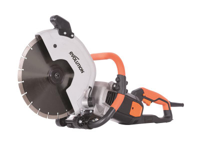 Evolution R300DCT 300mm Disc Cutter + Blade 2400W 240V - The Evolution R300DCT 300mm Disc Cutter has a high torque electric motor that delivers consistent peak power and stops the machine from slowing down, even under heavy load