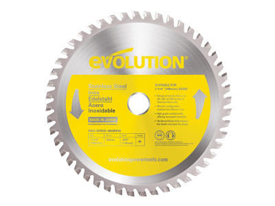 Evolution Stainless Steel Cutting Circular Saw Blade 185 x 20mm x 48T - Evolution Stainless Steel Cutting Circular Saw Blade delivers maximum performance by using the highest grade carbide, hardened blade bodies and ultra high-grade brazing techniques