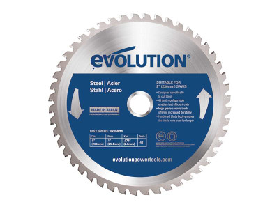 Evolution Mild Steel Cutting Circular Saw Blade 230 x 25.4mm x 48T - Evolution Mild Steel Cutting Circular Saw Blade delivers maximum performance by using the highest grade carbide, hardened blade bodies and ultra high-grade brazing techniques to incre