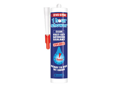 EVO-STIK 1 Hour Shower Sealant Clear 310ml - This Evostik 1 hour shower sealant is a fast-set bathroom sealant that is ready to use in only one hour and will help in stopping mould
