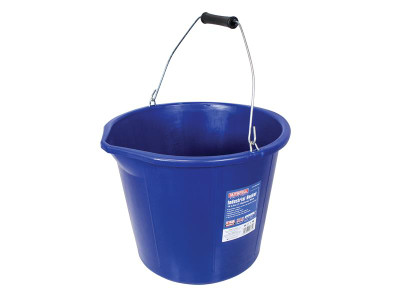 Faithfull Builder's Industrial Bucket 14 litre (3 gallon) - Blue - This Faithfull industrial quality Builder's Bucket has a high rubber content to provide flexibility and increase resistance to splitting and cracking