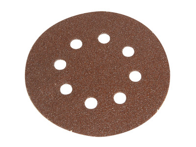 Faithfull Hook & Loop Sanding Disc DID3 Holed 125mm Medium Fine (Pack 5) - Faithfull Aluminium oxide abrasive on a flexible paper backing with the added convenience of the hook &amp; loop quick change system