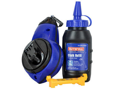 Faithfull Rapid Chalk Line Kit 30m - The Faithfull Rapid Chalk Line Kit contains a 30m (100ft) fast winding chalk reel
