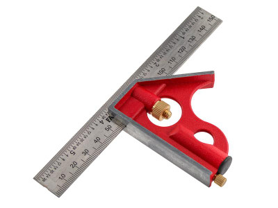 Faithfull Combination Square 150mm (6in) - Multipurpose Combination Square for use in both wood and metalworking applications
