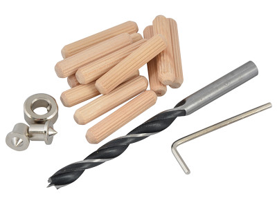 Faithfull Dowel Kit 6mm Drill & Points - The Faithfull FAIDOWKIT10 Dowel Kit contains the following: <br />1 x brad point drill bit<br />1 x drill stop collar