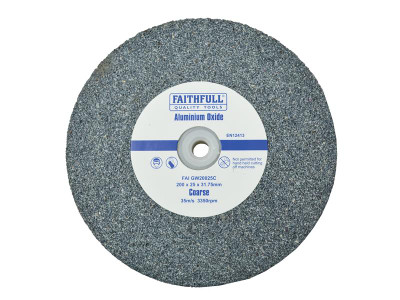 Faithfull General Purpose Grinding Wheel 200 x 25mm Coarse Alox - The Faithfull aluminium oxide vitrified grinding wheels are suitable for use on most types of bench grinders and are suitable for normal grinding of ferrous metals