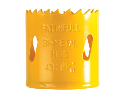 Faithfull Bi-Metal Cobalt Holesaw 43mm - Faithfull Bi-Metal Cobalt Holesaws with precision set teeth for aggressive material penetration and swarf clearance