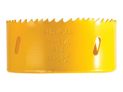 Faithfull Bi-Metal Cobalt Holesaw 95mm - Faithfull Bi-Metal Cobalt Holesaws with precision set teeth for aggressive material penetration and swarf clearance