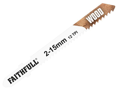 Faithfull Wood Jigsaw Blades Pack of 5 T119B - These Faithfull Jigsaw Blades are made from High Carbon Steel (HCS)