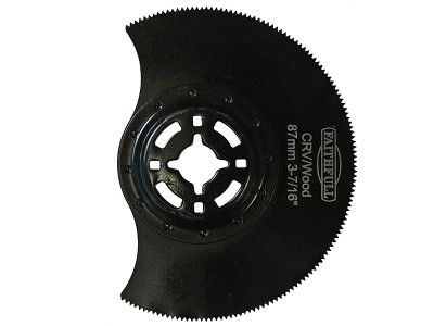 Faithfull Multi-Functional Tool CrV Radial Blade Wood Wavy Set 87mm - This Faithfull Radial Saw Blade has a broad range of applications and is ideal for flush and plunge cutting