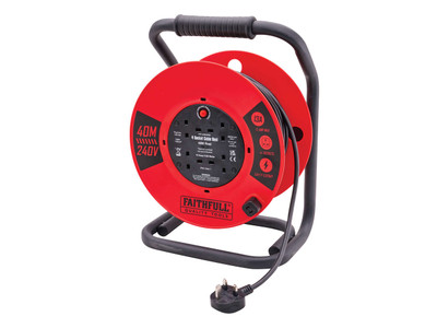 Faithfull 40m 13A Heavy Duty Cable Reel
