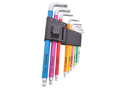 Faithfull 9 Piece Colour Coded Hex Key Set