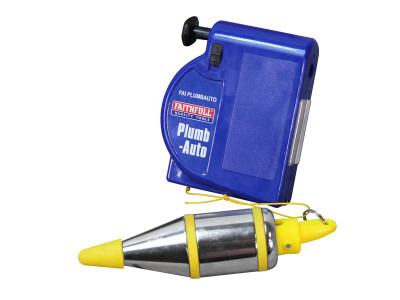 Faithfull Plumb-Auto Automatic Plumb Line 400g (14oz) - The Faithfull quick-stabilising 400g steel bob on the Plumb-Auto provides an accurate plumb line within seconds