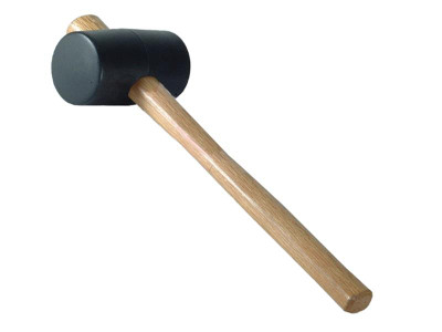 Faithfull Rubber Mallet - Black 680g (24oz) - All-purpose rubber mallet, used by professional tradesmen in the automotive industry and in maintenance workshops