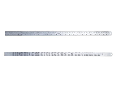 Faithfull Steel Rule 600mm / 24in x 25mm - These Faithfull flexible stainless steel rule with permanently etched metric and inch readings
