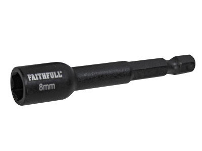 Faithfull Magnetic Impact Nut Driver 8mm x 1/4in Hex - Faithfull Magnetic Impact Nut Driver is specifically designed and for use in high torque impact drivers