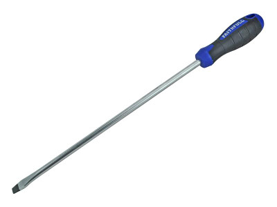 Faithfull Soft Grip Screwdriver Flared Slotted Tip 10.0 x 300mm - Faithfull Flared Slotted Tip Screwdrivers with a high quality, correctly hardened and tempered chrome vanadium steel blade