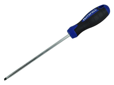 Faithfull Soft Grip Screwdriver Parallel Slotted Tip 5.5 x 150mm - Faithfull Parallel Slotted Tip Screwdrivers with a high quality, correctly hardened and tempered chrome vanadium steel blade