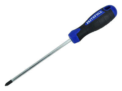 Faithfull Soft Grip Screwdriver Phillips Tip PH2 x 150mm - Faithfull Phillips Tip Screwdrivers with a high quality, correctly hardened and tempered chrome vanadium steel blade