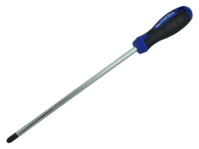 Faithfull Soft Grip Screwdriver Pozidriv Tip PZ4 x 250mm Long Reach - Faithfull Pozidriv Tip Screwdrivers with a high quality, correctly hardened and tempered chrome vanadium steel blade