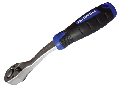 Faithfull Ratchet Handle Quick-Release 72 Teeth 1/2in Drive - This Faithfull 1/2in Drive Ratchet Handle has a chrome vanadium steel construction