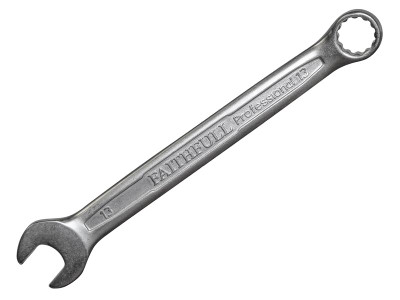 Faithfull Combination Spanner CV Satin Finish 13mm - These Faithfull professional, high quality Combination Spanners are forged from chrome vanadium steel, which is hardened, tempered and satin chrome plated for corrosion protection