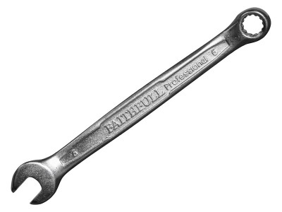 Faithfull Combination Spanner CV Satin Finish 6mm - These Faithfull professional, high quality Combination Spanners are forged from chrome vanadium steel, which is hardened, tempered and satin chrome plated for corrosion protection