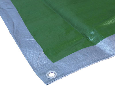 Faithfull Tarpaulin Green/Silver 5.4 x 3.6m (18 x 12ft) 80gsm - The Faithfull Tarpaulin is a tough, re-usable waterproof cover