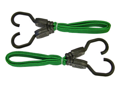 Faithfull Flat Bungee Cord 60cm (24in) Green 2 Piece