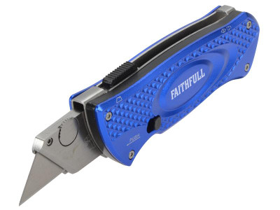 Faithfull Pocket Knife with Blade Storage - This Faithfull Pocket Trimming Knife is a handy retractable sliding knife with an easy blade change mechanism, via a quick-release dial