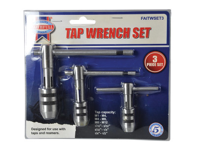 Faithfull Tap Wrench Set of 3 - The Faithfull three piece set of hand tap wrenches designed for use in hand tapping and reaming operations
