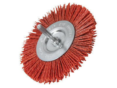 Faithfull Nylon Circular Brush 100mm x 6mm Shank - These Faithfull brushes have nylon bristles for use on wood, metal and stone