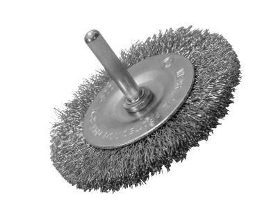 Faithfull Wire Brush 75mm x 6mm Shank, 0.30 Wire - This Faithfull crimped steel Wire Circular Brush is designed for light to medium-duty applications such as cleaning metal surfaces prior to welding or painting