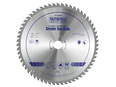 Faithfull TCT Circular Saw Blade 300 x 30mm x 60T POS - Faithfull Professional TCT Circular Saw Blade with 7mm Tungsten Carbide Tipped teeth to ensure a long working life and accuracy of cut Faithfull TCT Circular Saw Blade 300 x 30mm x 60T POS - Faithfull Professional TCT Circular Saw Blade with 7mm Tungsten Carbide Tipped teeth to ensure a long working life and accuracy of cut