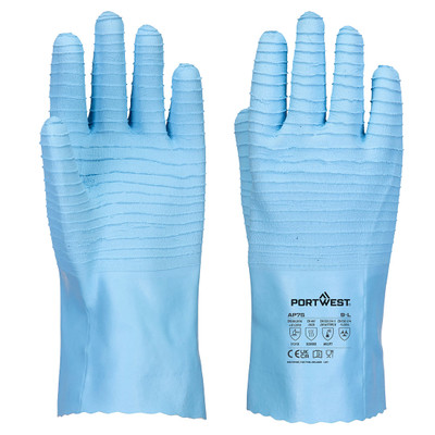 FD Chemical B Latex Gauntlet - Blue S