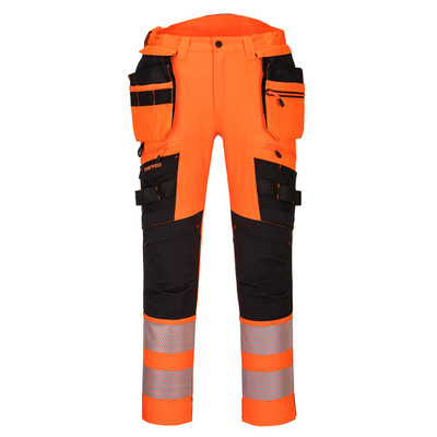 DX4 Hi-Vis Detachable Holster Pocket Trousers - Orange/Black 30