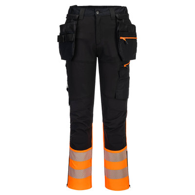 DX4 Hi-Vis Class 1 Detachable Holster Pocket Craft Trousers - Orange/Black 46