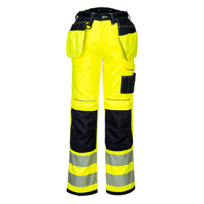 PW3 Hi-Vis Stretch Holster Pocket Trousers - Yellow/Black 36