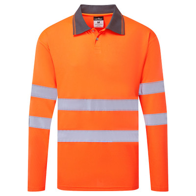 ES1 Essential Hi-Vis Polo Shirt L/S - Orange L