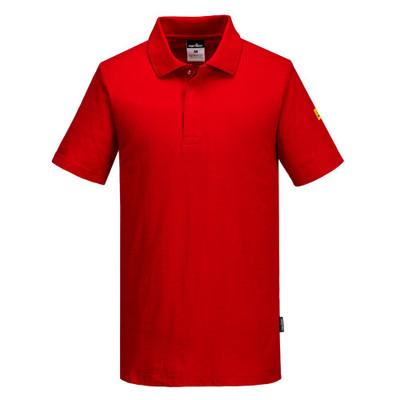 Anti-Static ESD Polo Shirt S/S - Deep Red XL