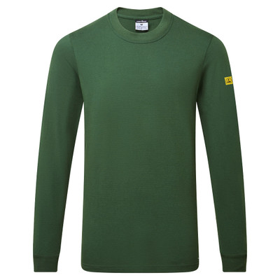 Anti-Static ESD T-Shirt L/S - Forest Green S