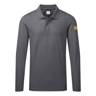 Anti-Static ESD Polo Shirt L/S - Zoom Grey XXL