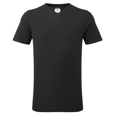 V-Neck Cotton T-Shirt S/S - Black