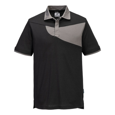 Two Tone Polo Shirt S/S - Black/Zoom Grey