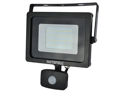 Faithfull Power Plus SMD LED Security Light with PIR 30W 2400 lumen 240V