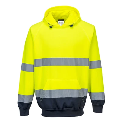 Hi-Vis Contrast Hoodie - Yellow/Navy