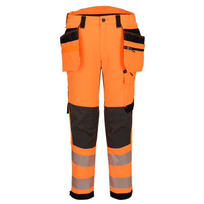 EV4 Hi-Vis Stretch Detachable Holster Class 2 Trousers - Orange/Black