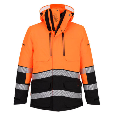 EV4 Hi-Vis Expedition Parka Jacket - Orange/Black