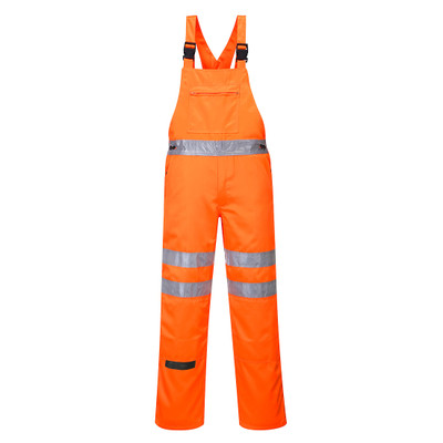 Hi-Vis Polycotton Service Bib and Brace - Orange